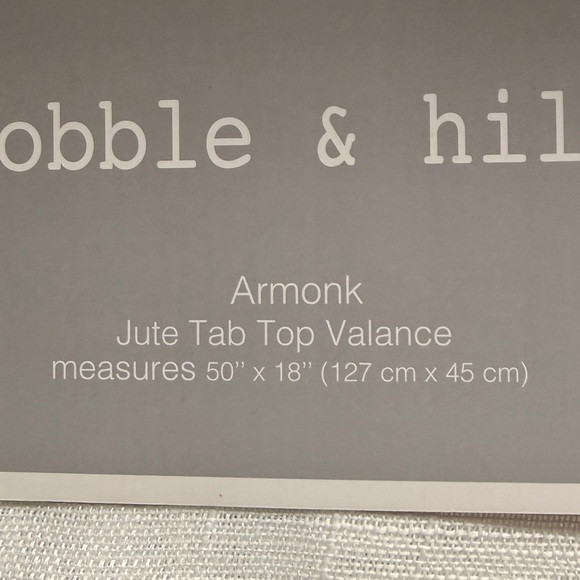 Jute Tab Top Valance - White and Tan - Picture 3 of 4